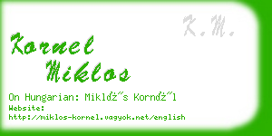 kornel miklos business card
