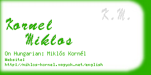 kornel miklos business card